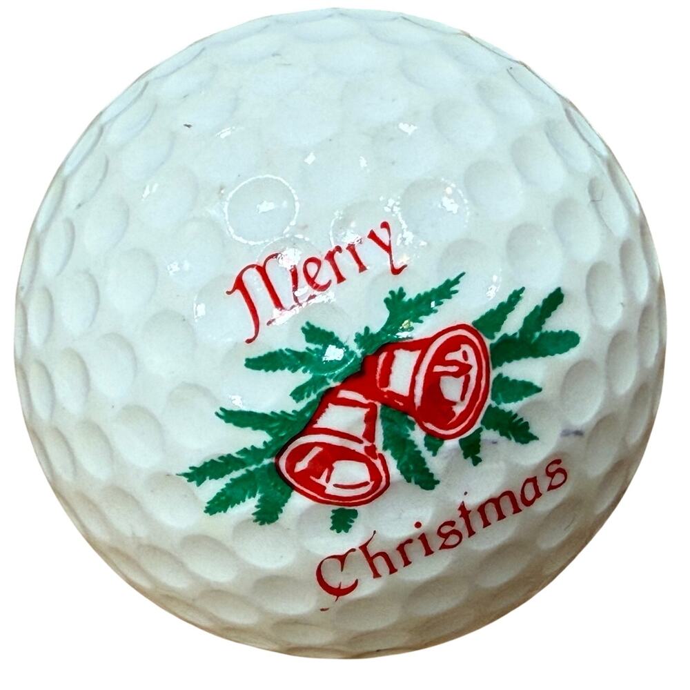 Vintage 80s PING Karsten Golf Ball #1 Merry Christmas Red White